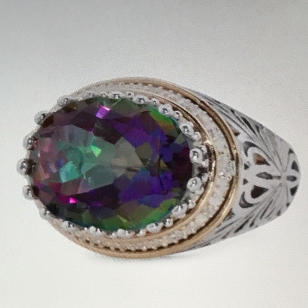 Meredith Leigh sterling silver 14 karat gold ring